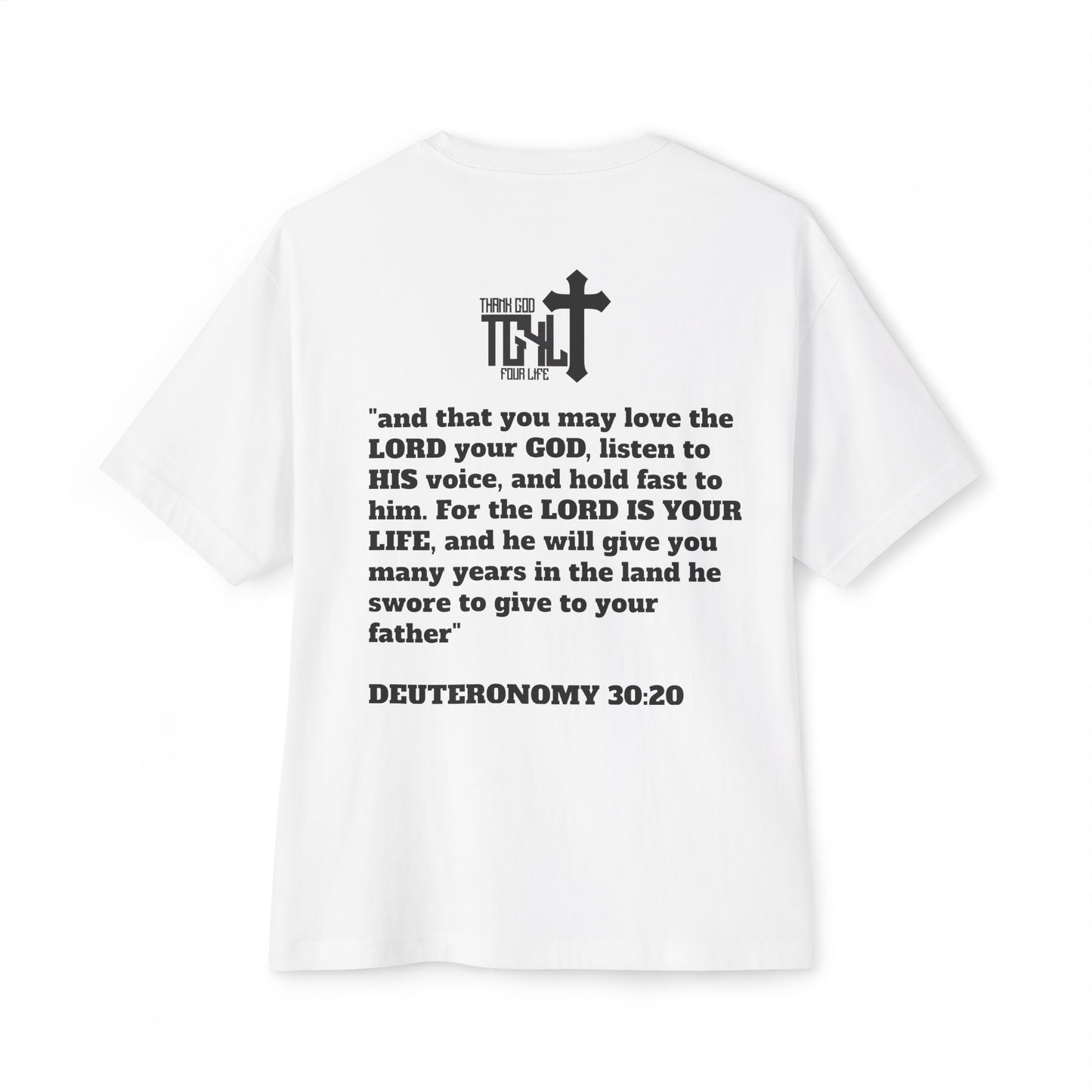 Unisex Oversized Boxy Tee with Inspirational Religious Design, Faith Shirt, Christian Apparel, Gift for Believers, Statement Tee